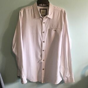 Six Lincoln New York Men's White with red/blue dots Button-Up Shirt